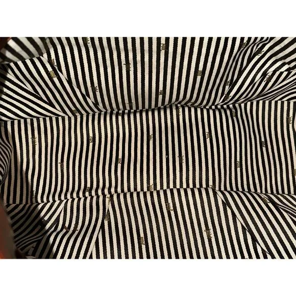 LAMB Center Patent Leather Stripes Canvas Large Shoulder Bag by Gwen Stefani ☔️ - Picture 5 of 6